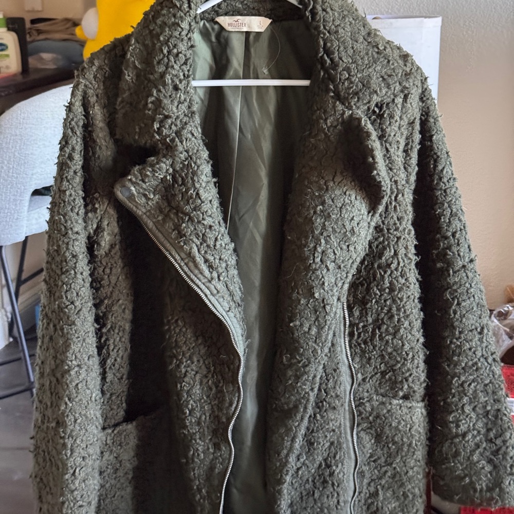 Hollister Dark Green Teddy Jacket